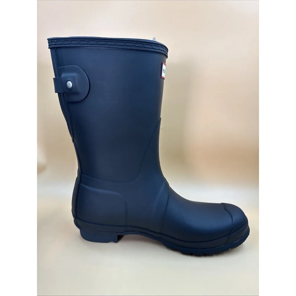 New Hunter Women's Black Original Short Back Adjustable Waterproof Rain Boots 10
